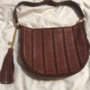 Micheal Kors leather and suede shoulder bag